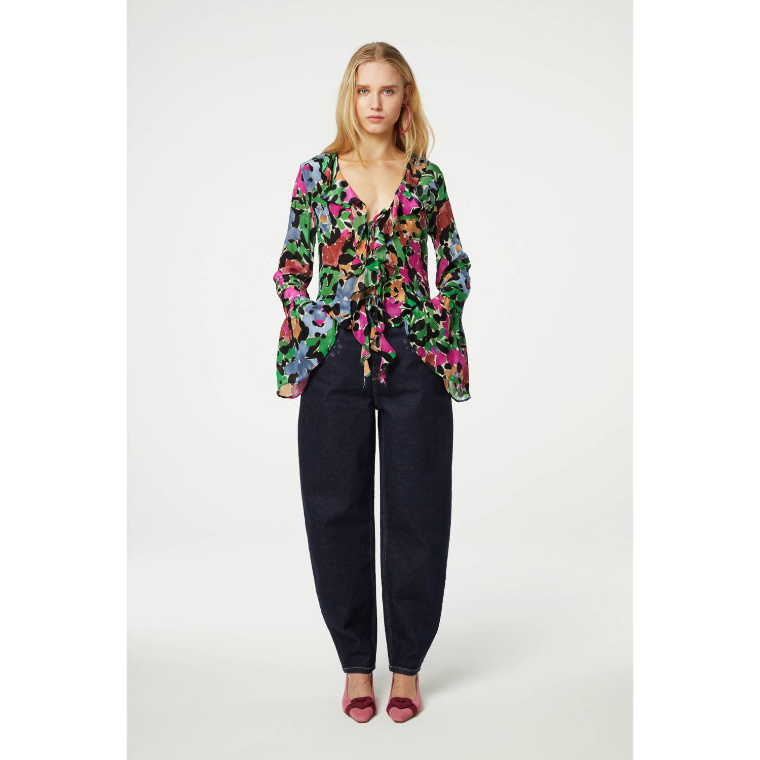 Fabienne Chapot Bloemenprint V-hals Blouse Multicolor Dames