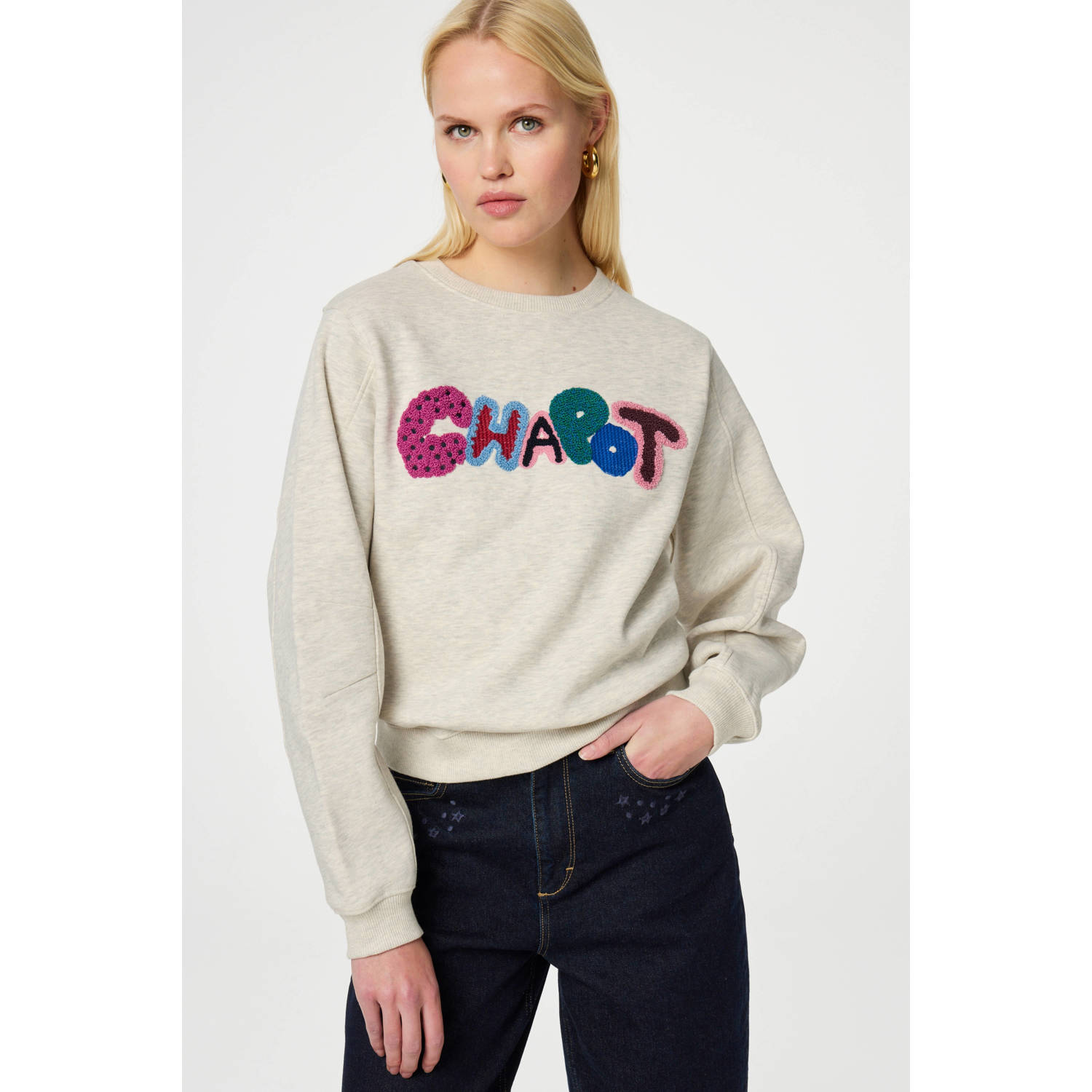 FABIENNE CHAPOT Dames Truien & Vesten Pam Multi Mix Sweater Ecru