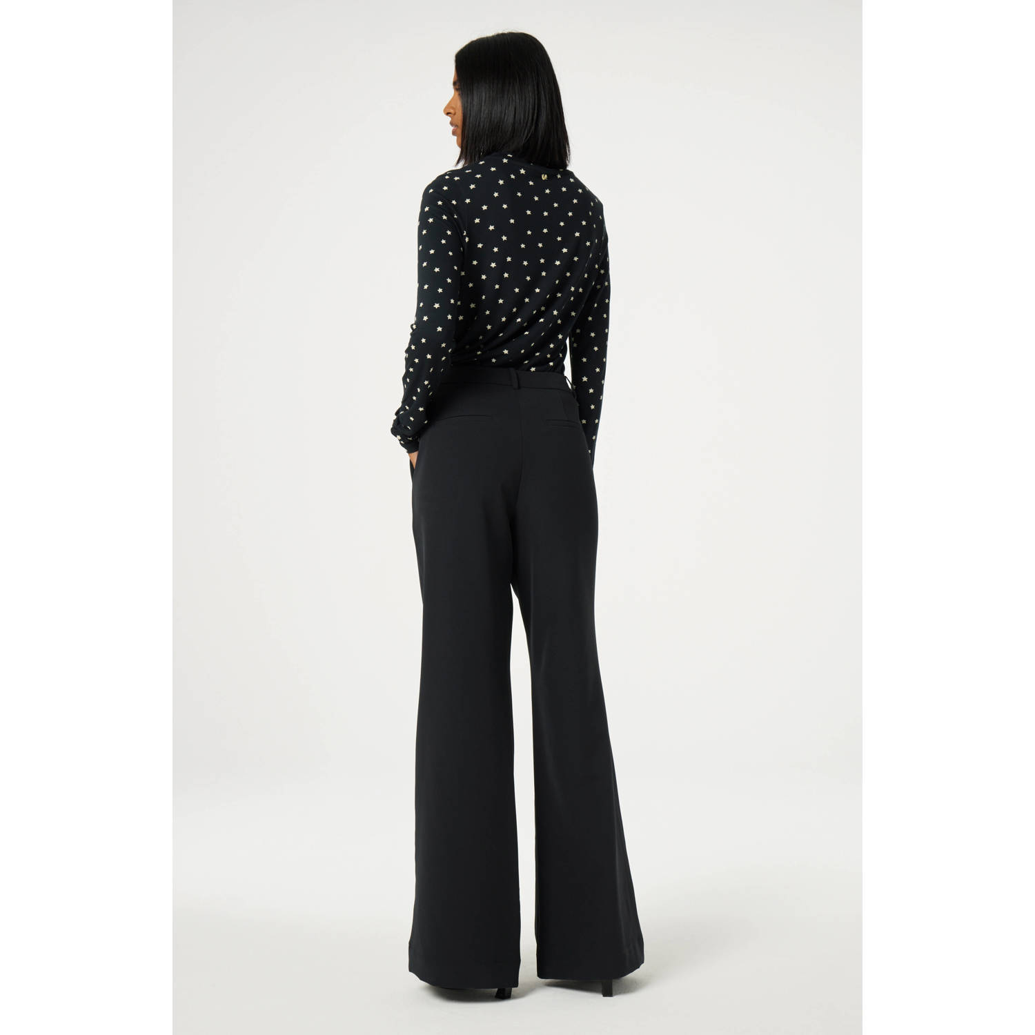 Fabienne Chapot high waist straight fit broek zwart
