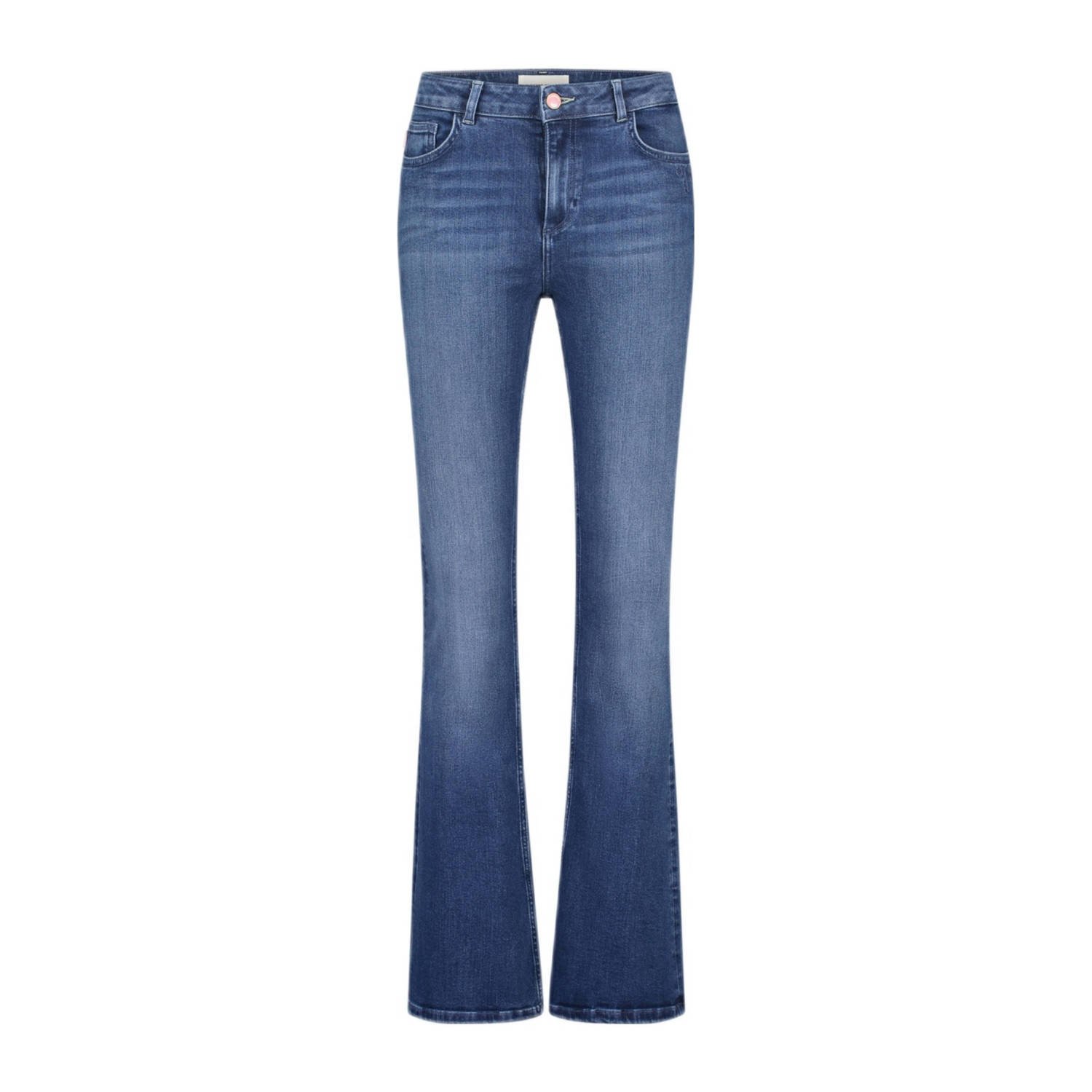 Fabienne Chapot Eva Flare Geborduurde Stretch Denim Jeans Blue Dames