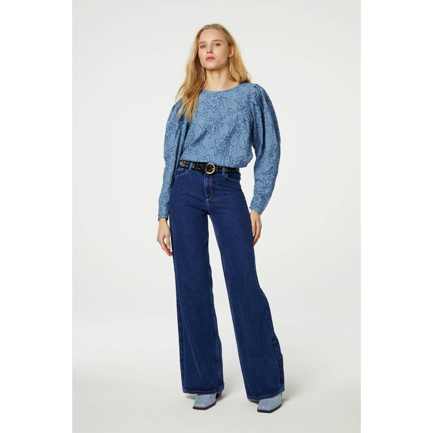 Fabienne Chapot wide leg jeans medium blue denim