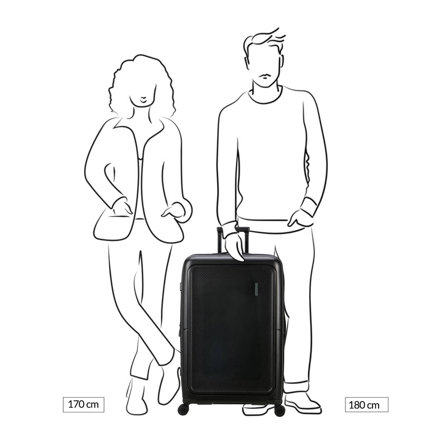American Tourister trolley Dashpop 77 cm. Expandable zwart