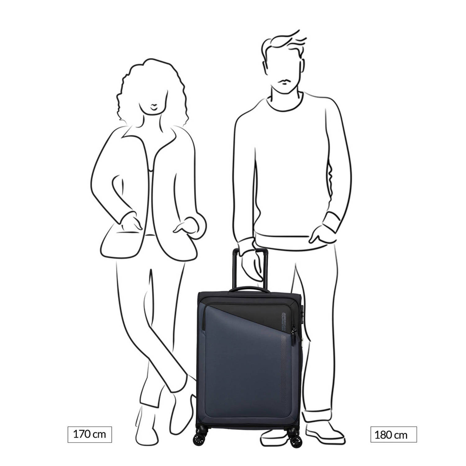 American Tourister trolley Daring Dash 66 cm. Expandable geel zwart