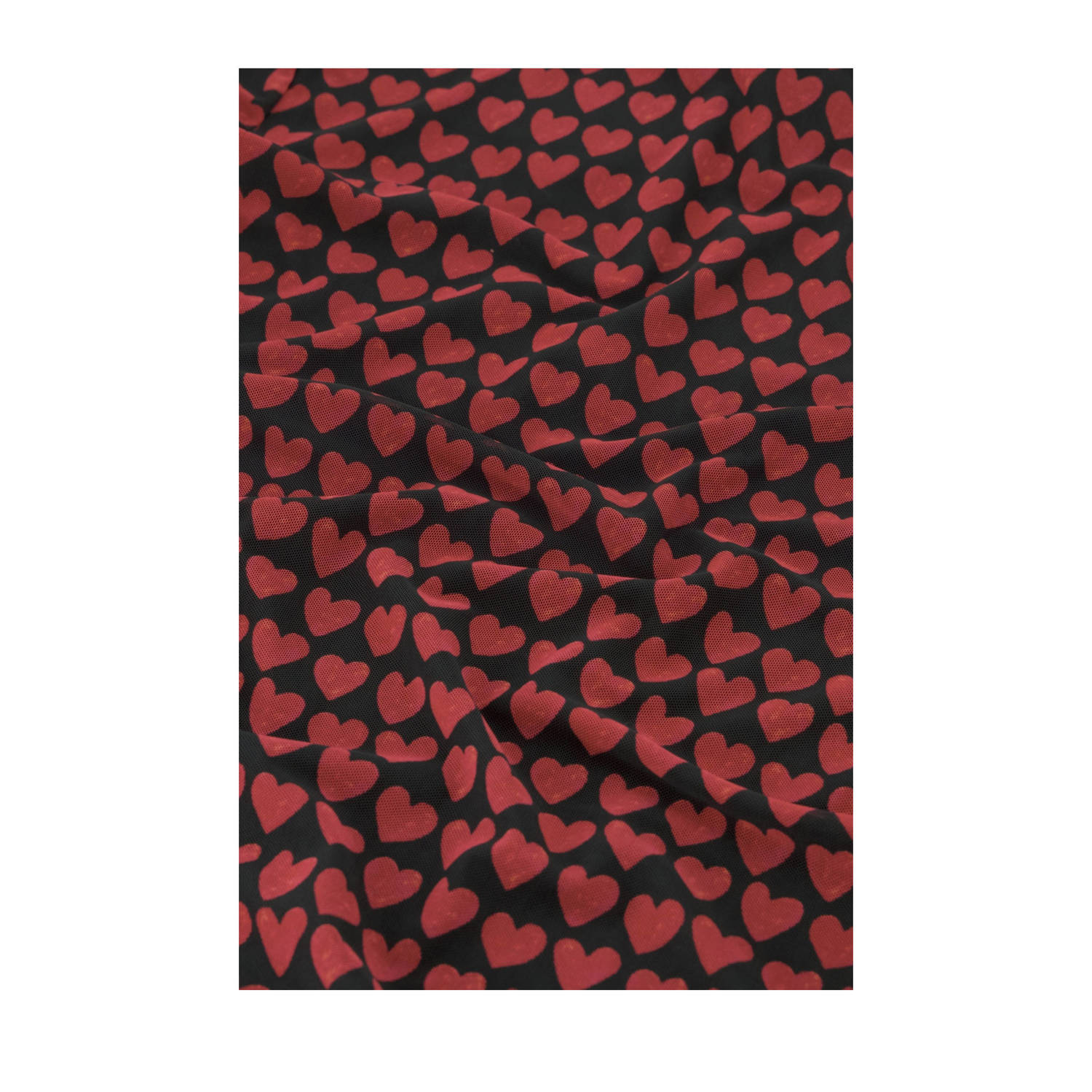 Fabienne Chapot top Jane met hartjes en mesh rood zwart