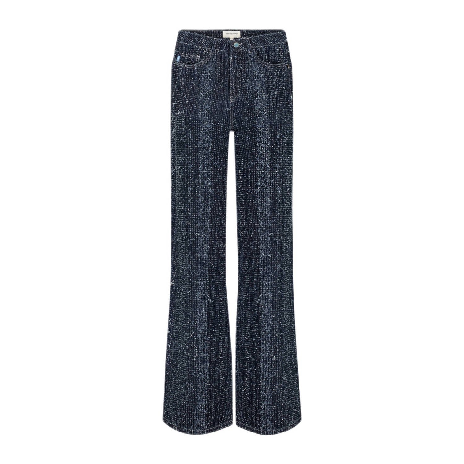 Fabienne Chapot high waist wide leg jeans Thea dark blue denim wit