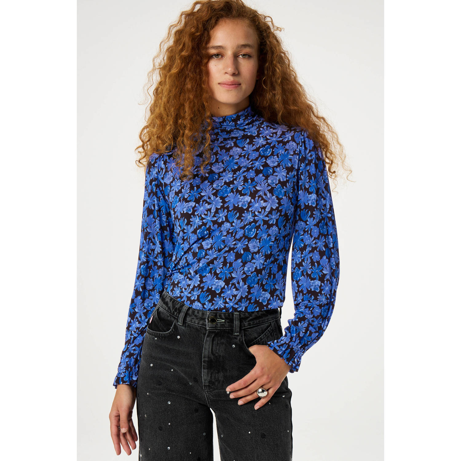 Fabienne Chapot gebloemde top Billy blauw zwart