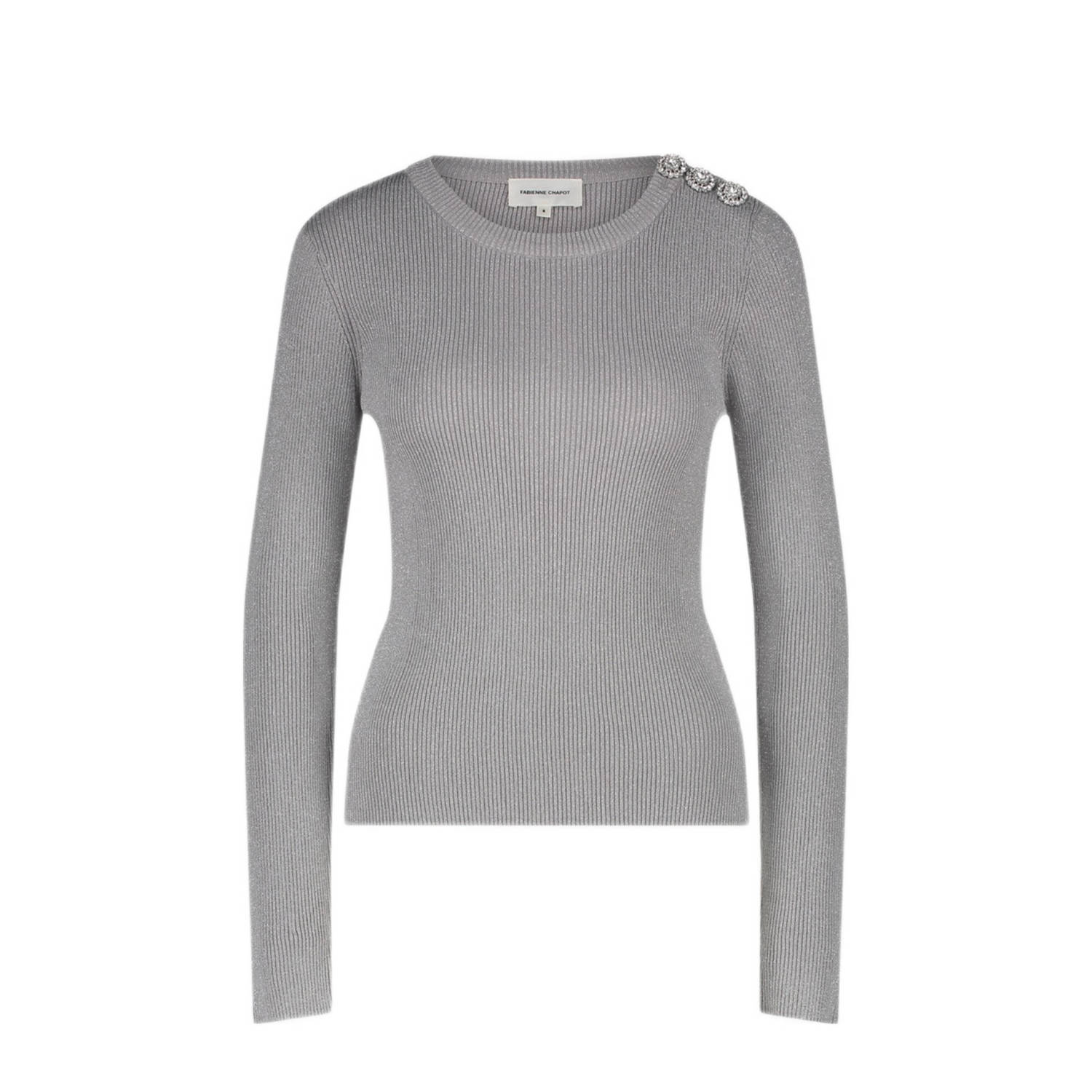 Fabienne Chapot Lollipop Lange Mouw Top Pullover Gray Dames