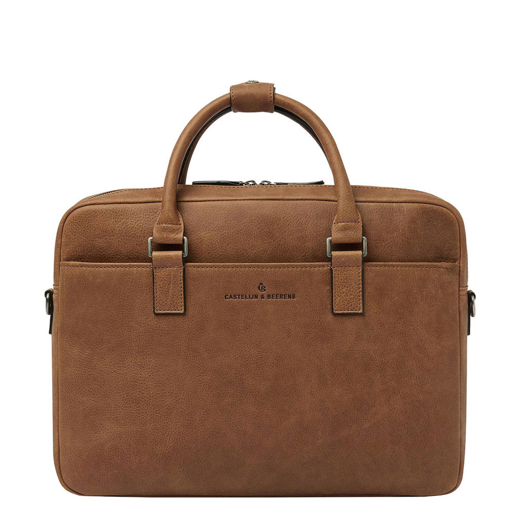 Castelijn & Beerens 15.6 inch leren laptoptas Carisma cognac