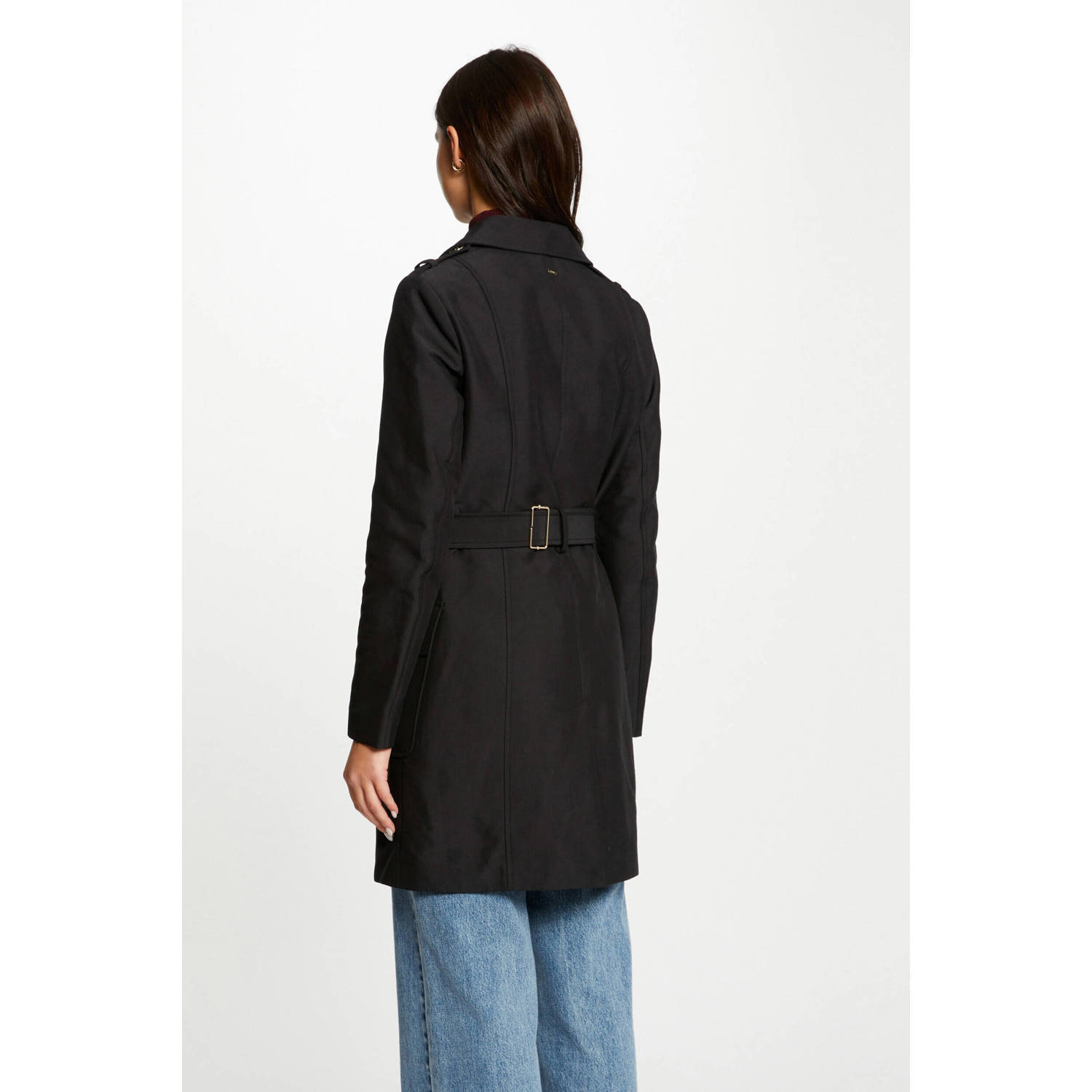 Morgan trenchcoat met ceintuur zwart