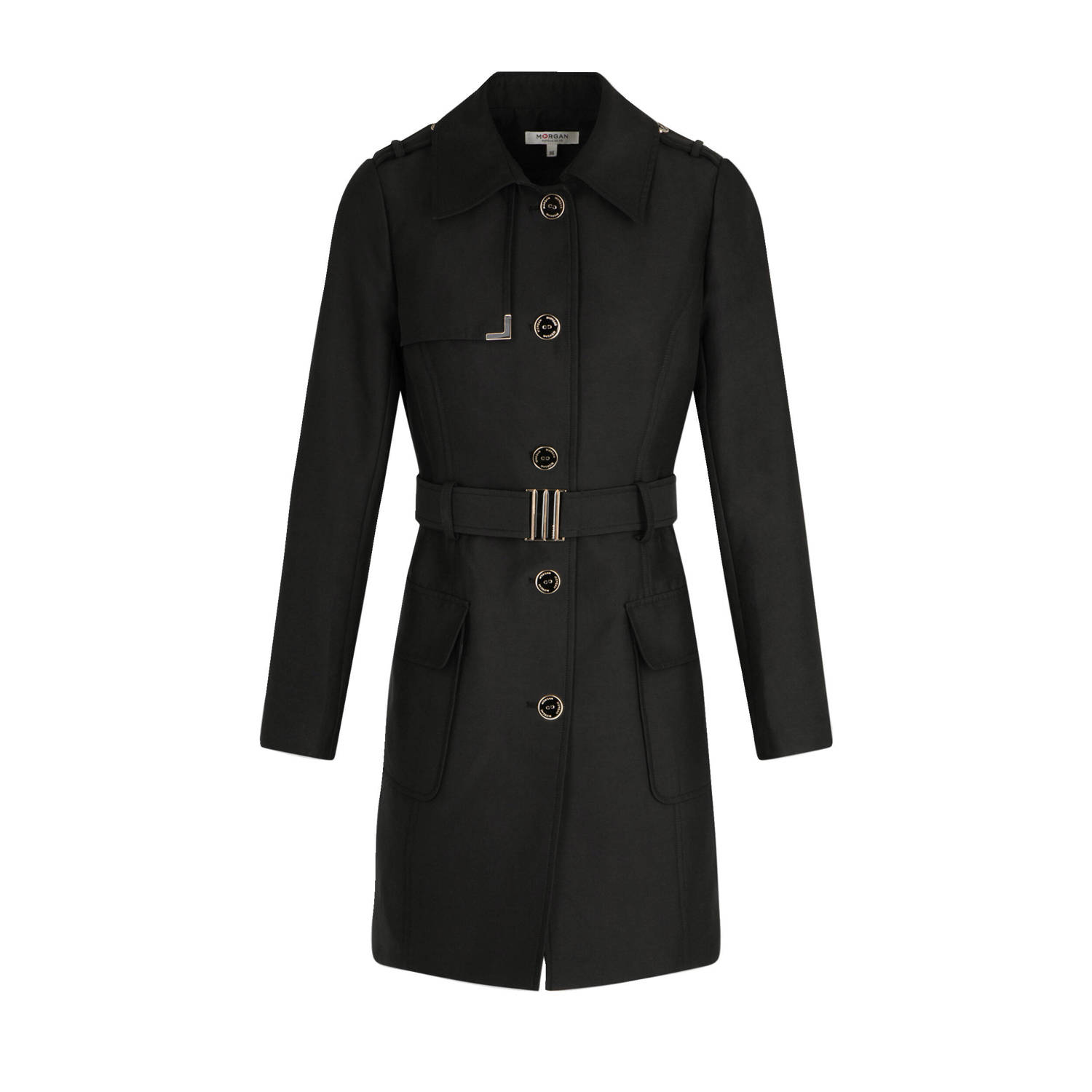 Morgan trenchcoat met ceintuur zwart