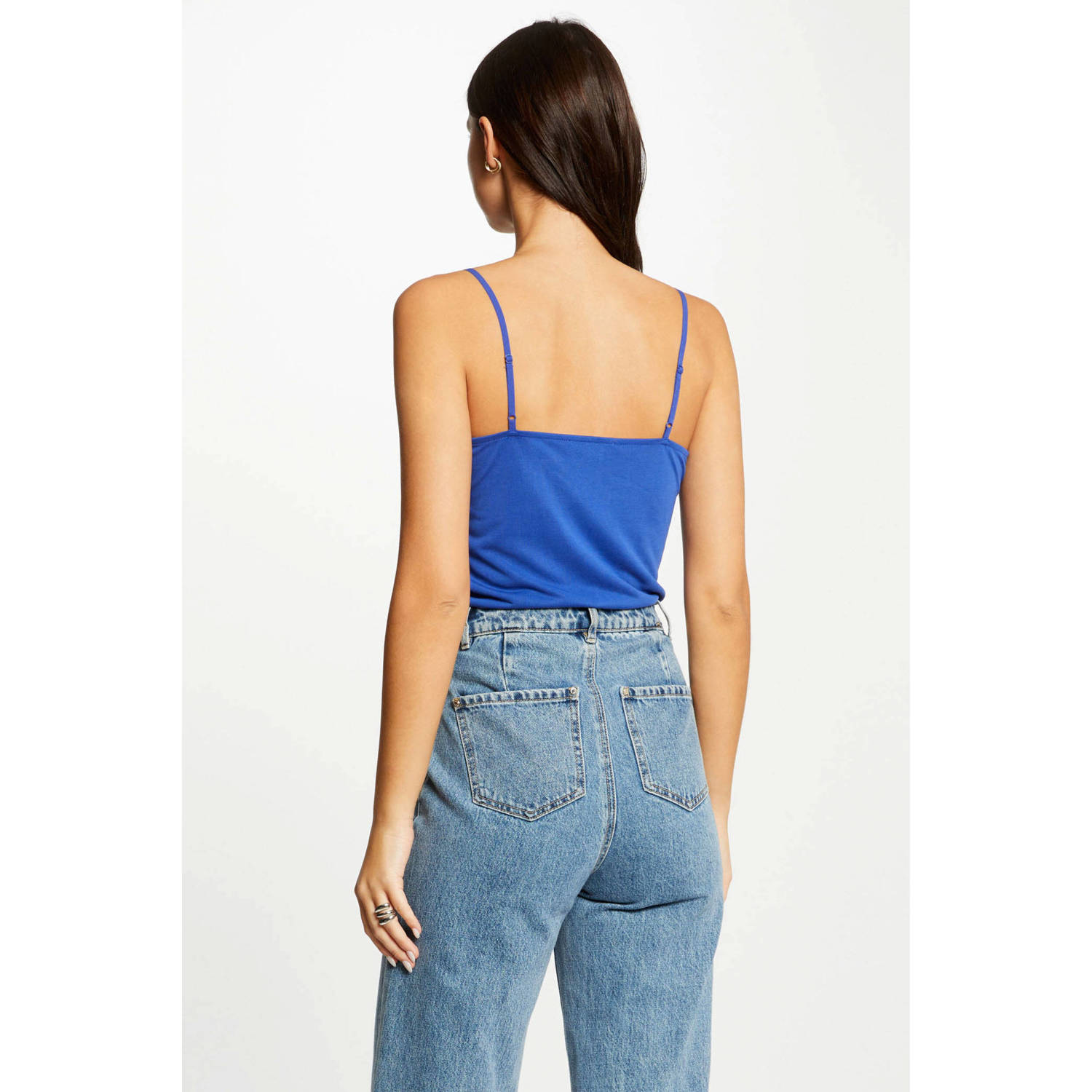 Morgan spaghettitop blauw