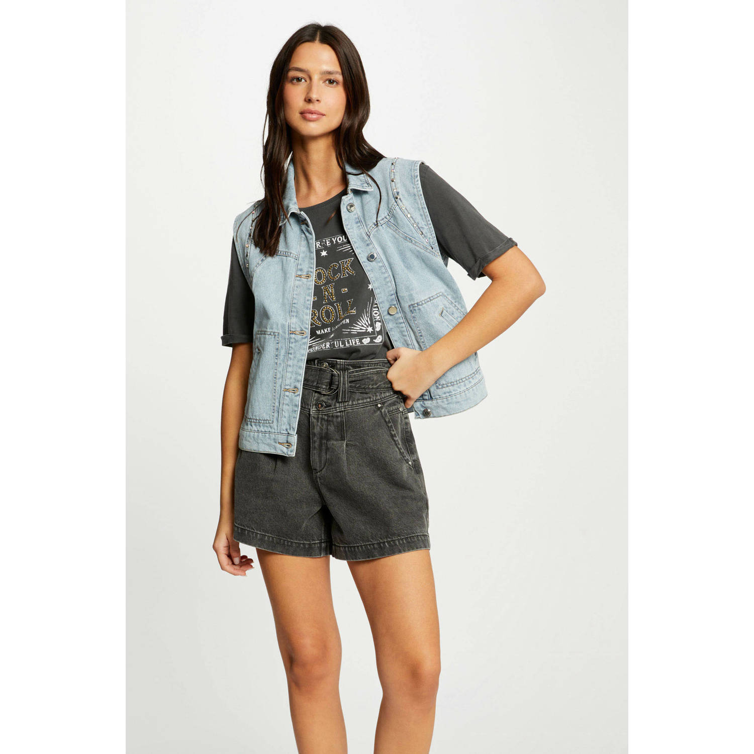 Morgan gilet light blue