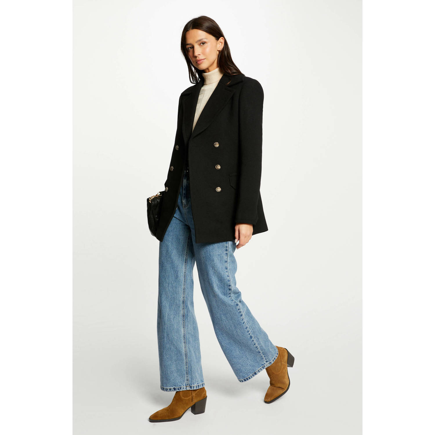 Morgan rechtvallende blazer zwart