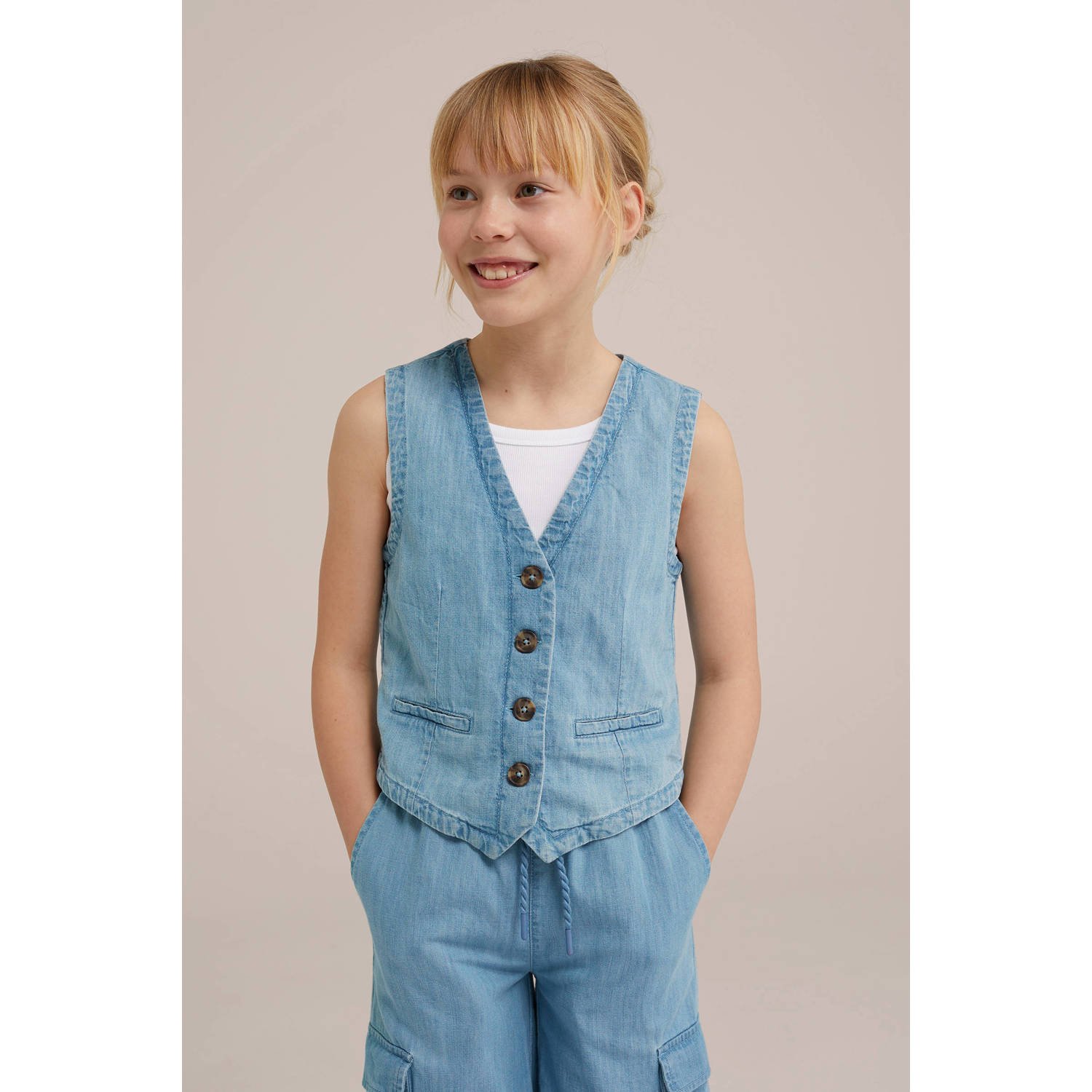WE Fashion gilet blue denim