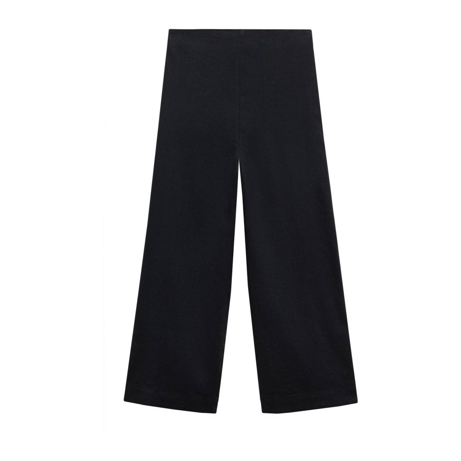 Mango cropped wide leg broek zwart