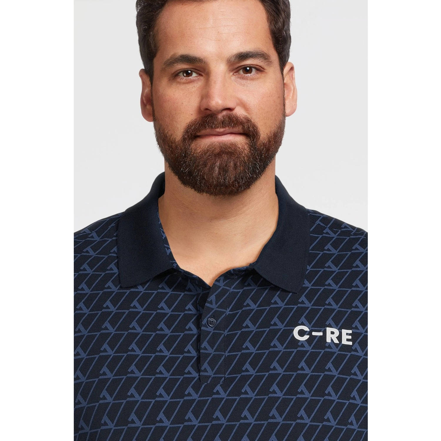 JACK & JONES PLUS SIZE polo JCOSUMMER Plus Size met all over print navy blazer