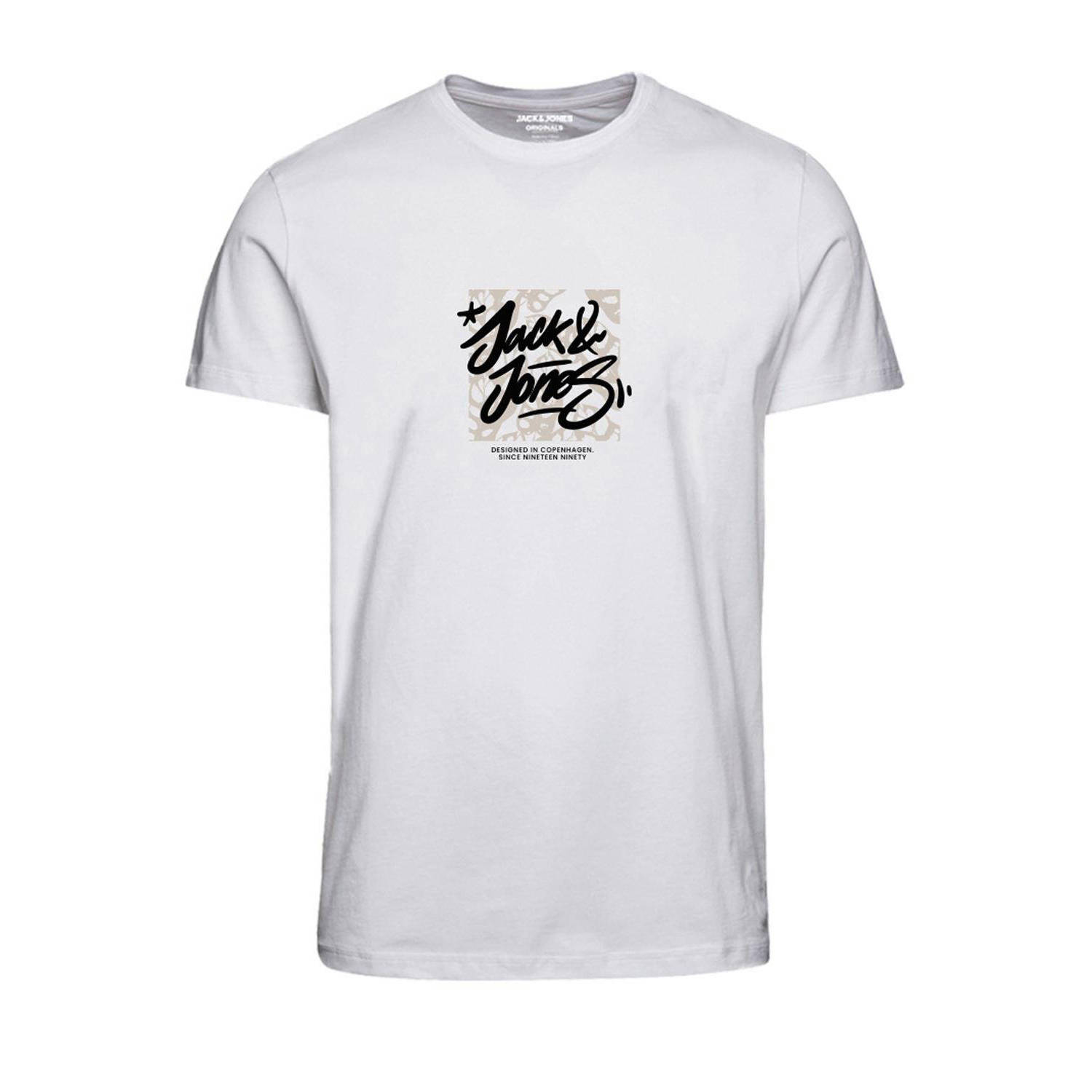 JACK & JONES PLUS SIZE T-shirt JORSEQUOIA Plus Size met printopdruk bright white