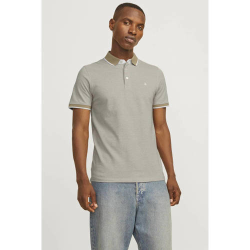 JACK & JONES ESSENTIALS regular polo grijs / beige - (set van 2) afbeelding