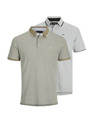 regular polo grijs / beige - (set van 2)