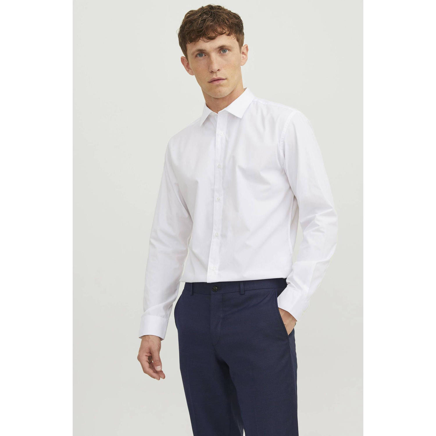 JACK & JONES slim fit overhemd JJOE wit