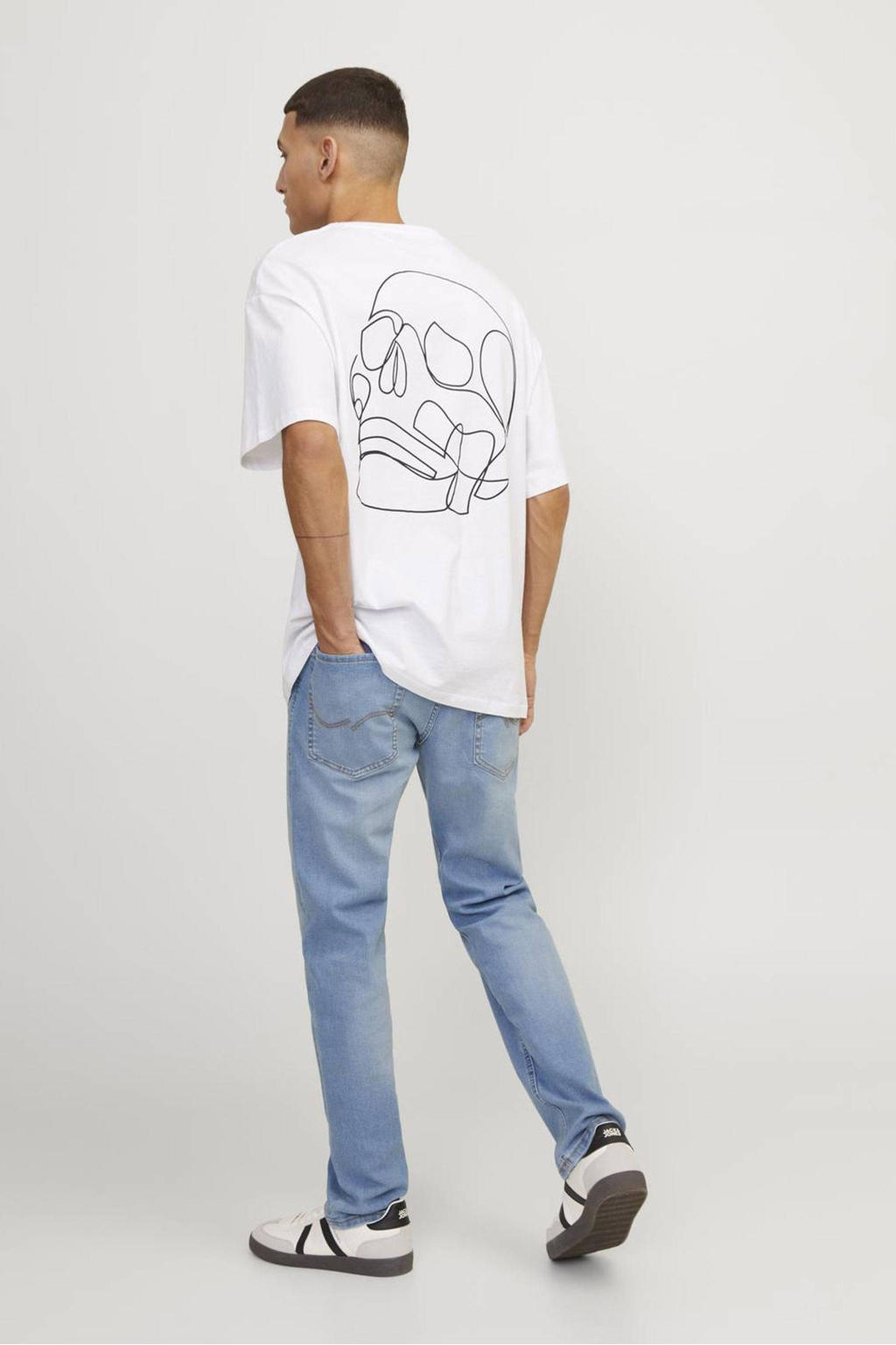JACK & JONES JEANS INTELLIGENCE tapered fit jeans JJIMIKE JJORIGINAL blauw