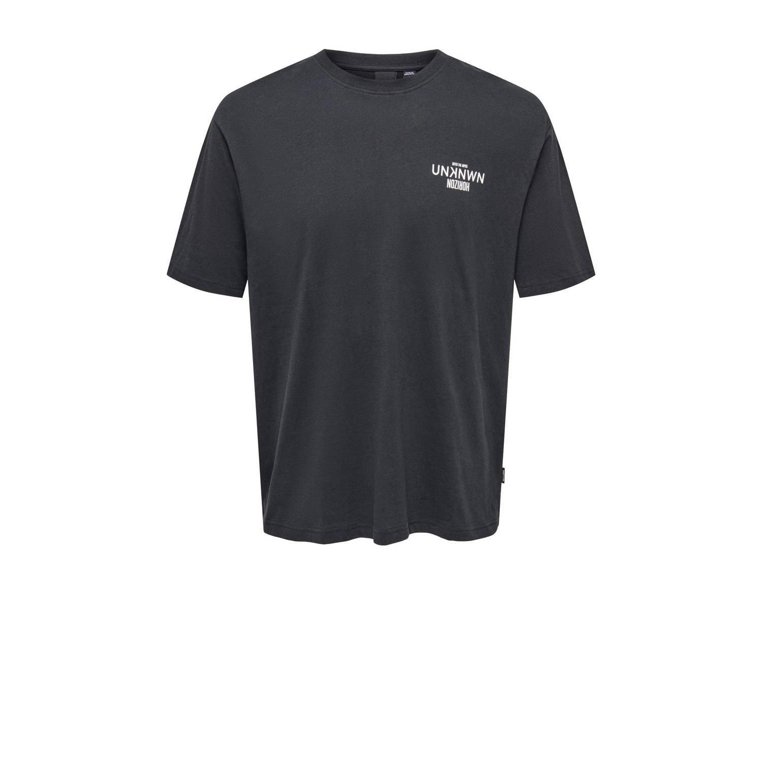 Only & Sons Print Tee Zwart Freewear Zwart Black Heren