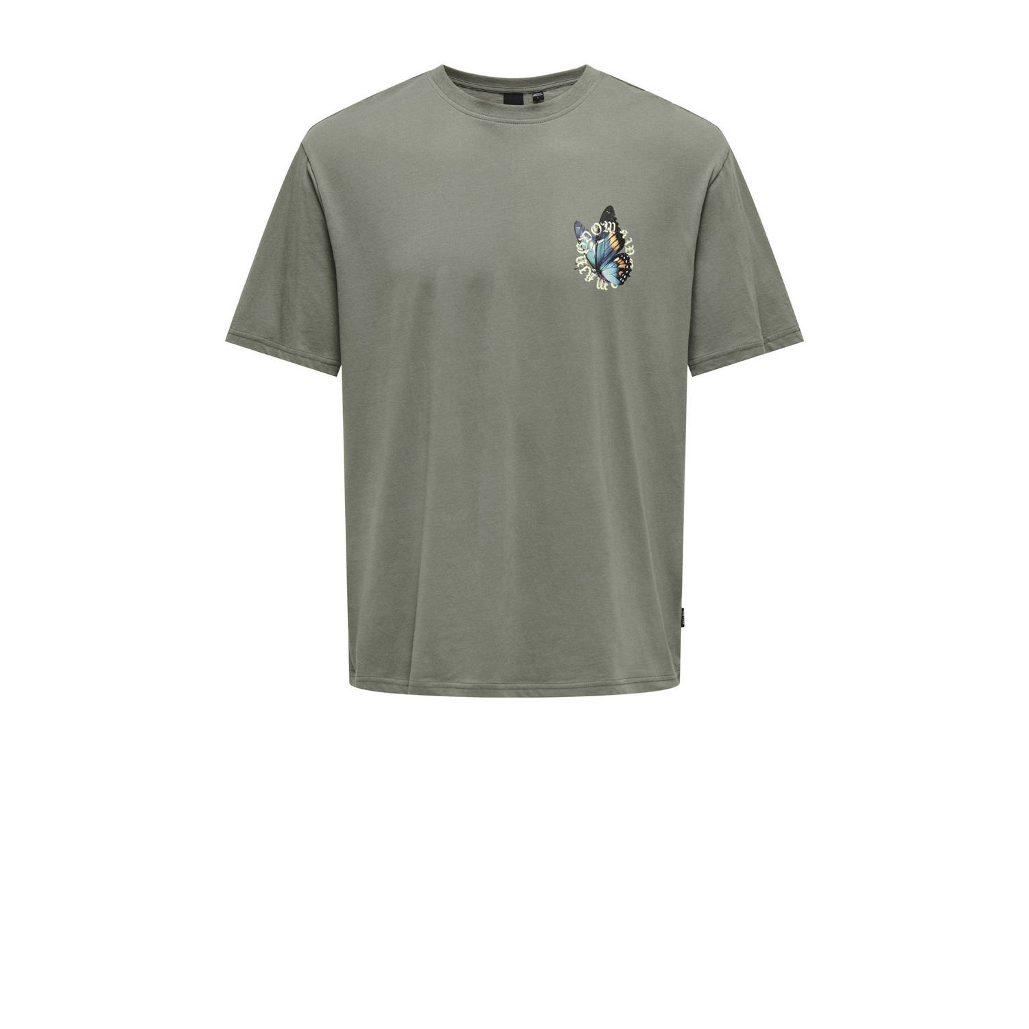 ONLY & SONS T-shirt ONSKEANE met backprint groen