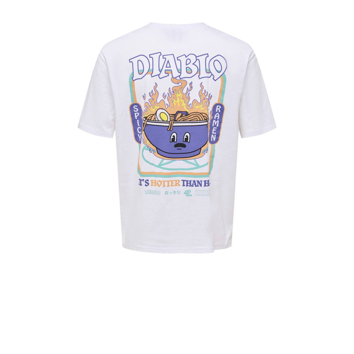 ONLY & SONS T-shirt ONSKEANE met backprint wit