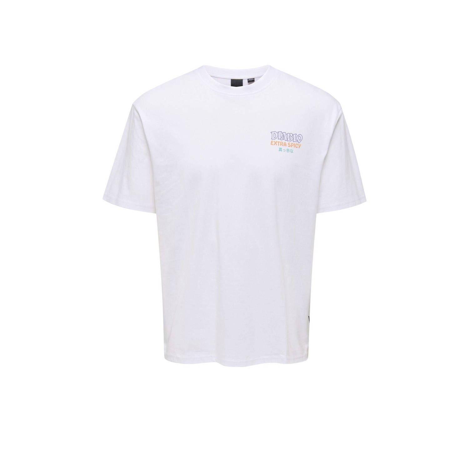 ONLY & SONS T-shirt ONSKEANE met backprint wit