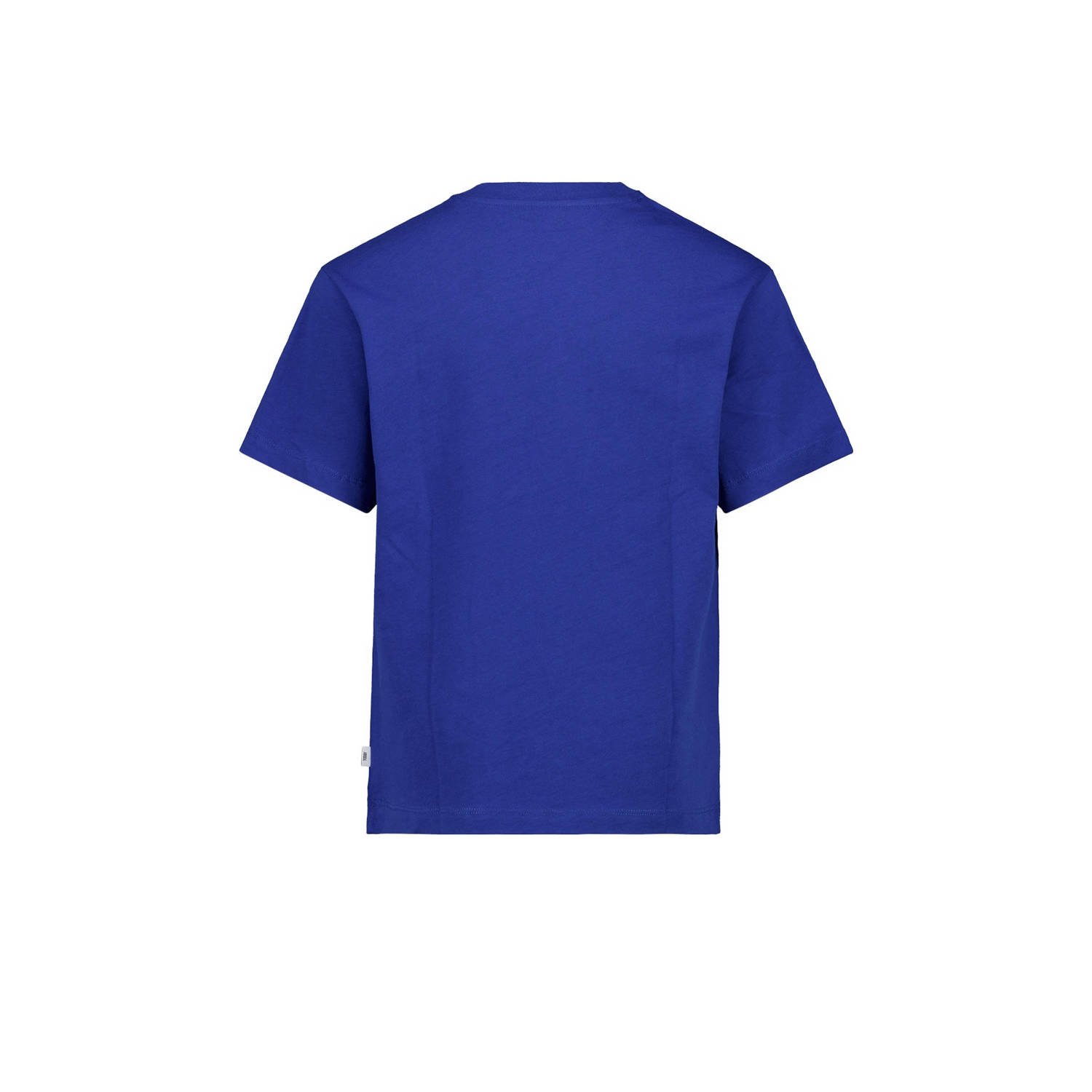 America Today T-shirt met backprint kobalt blauw