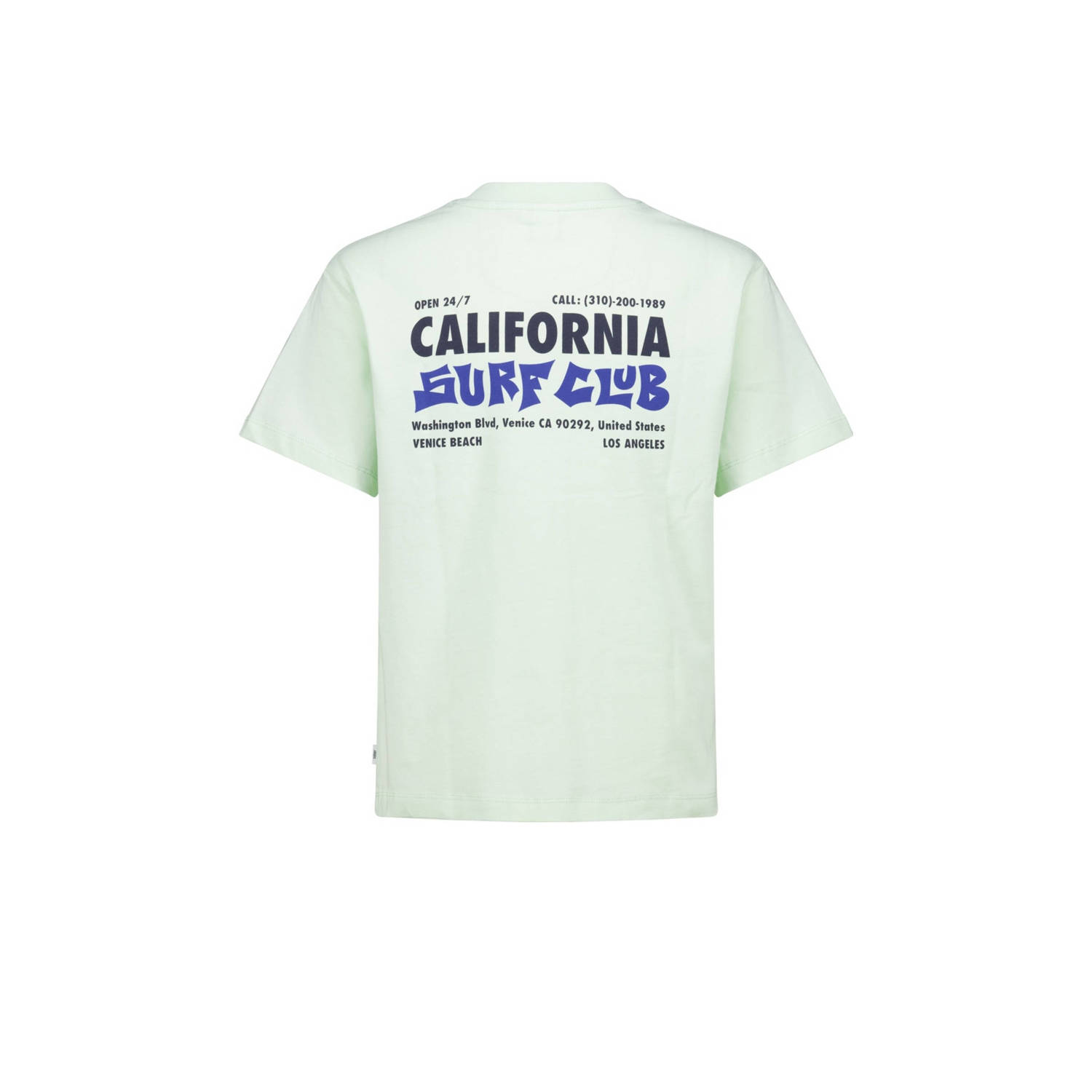 America Today T-shirt met backprint lime groen