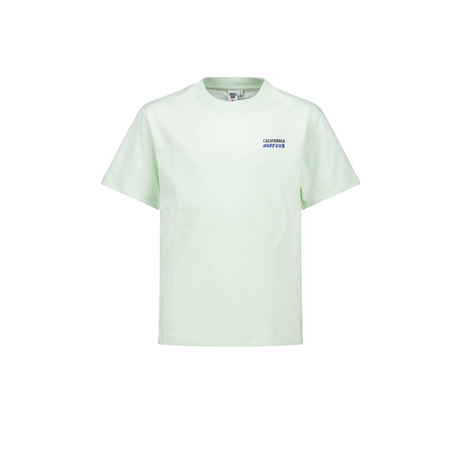 America Today T-shirt met backprint lime groen Jongens Katoen Ronde hals 122 128