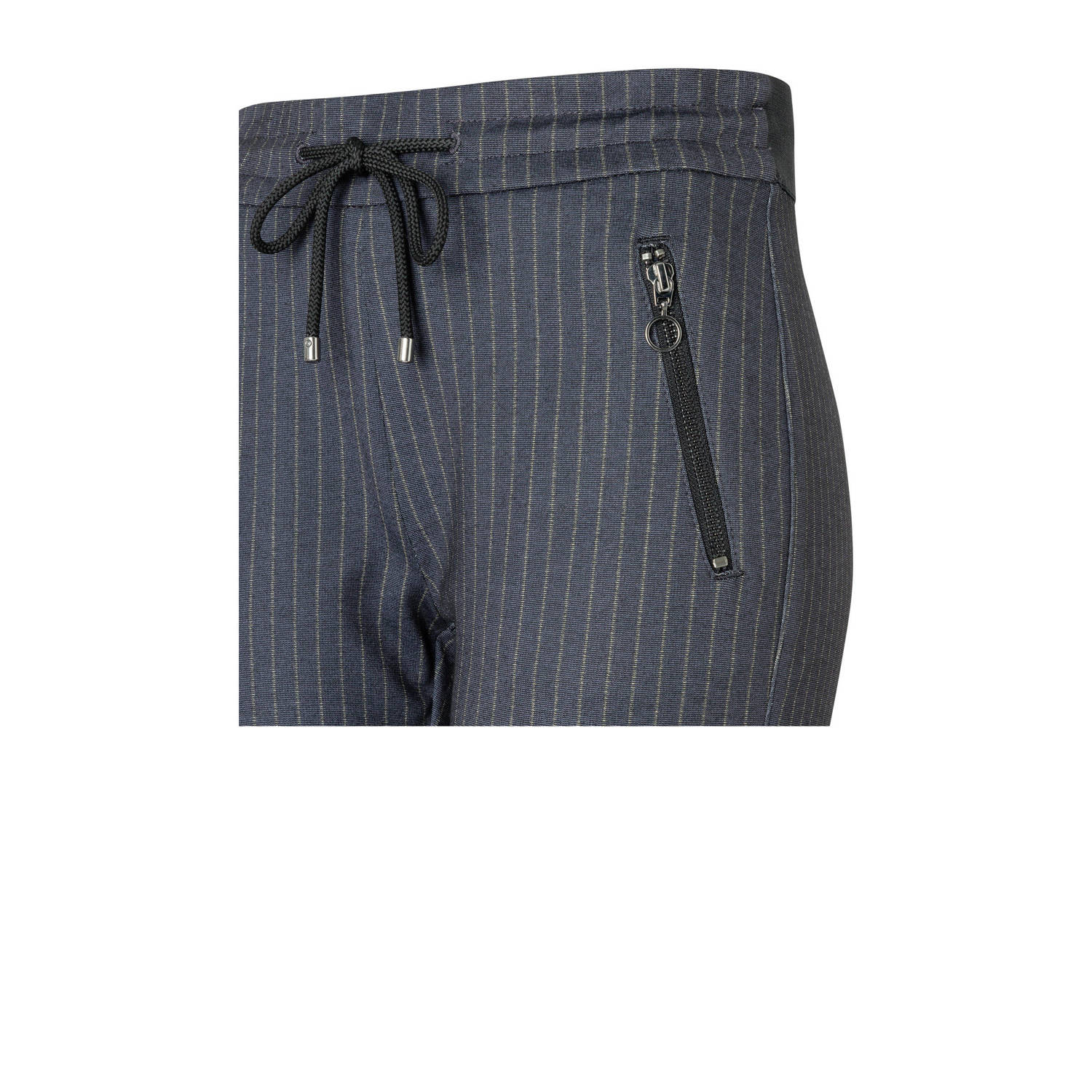 MAC tapered fit broek Easy met krijtstreep marine