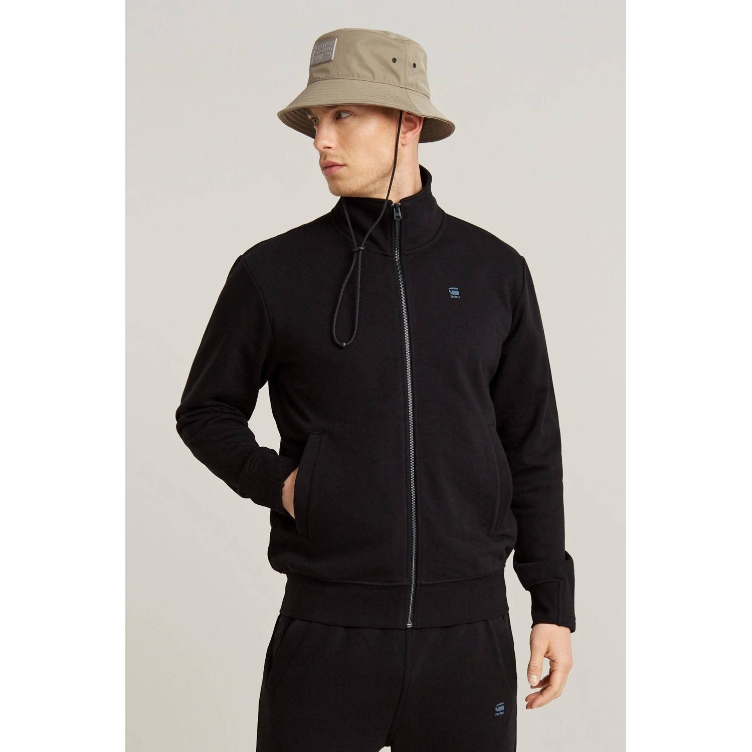 G-STAR sweatvest Nifous met logo dk black