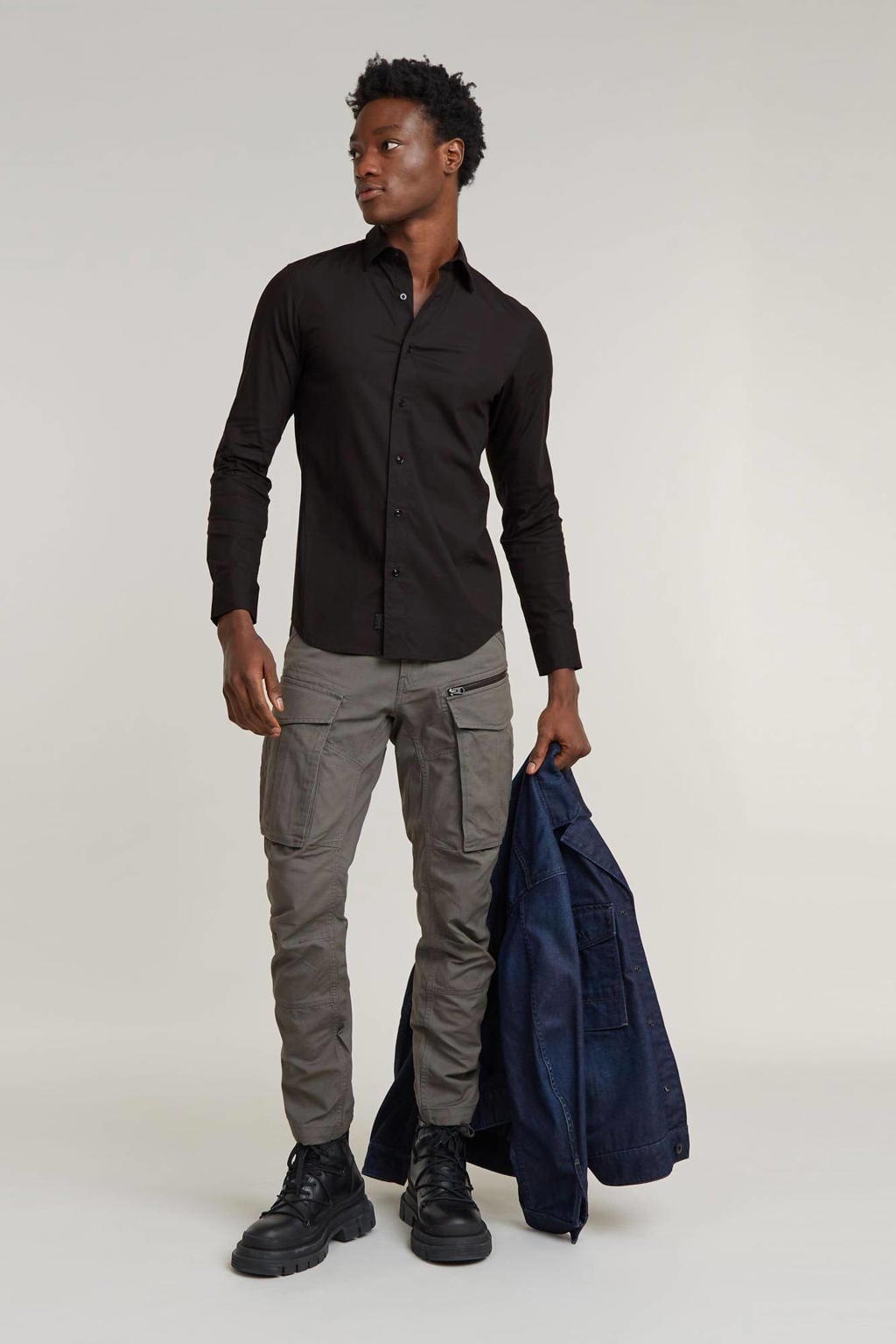 G-STAR slim fit overhemd Uniform zwart