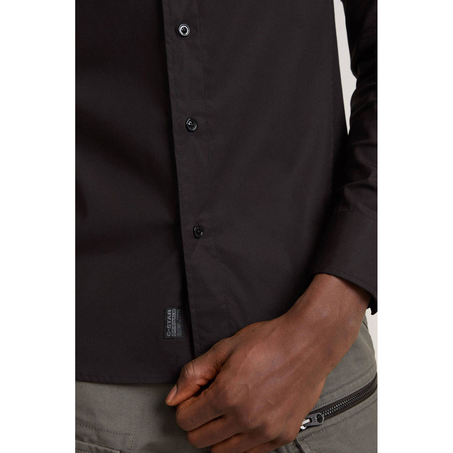 G-STAR slim fit overhemd Uniform zwart