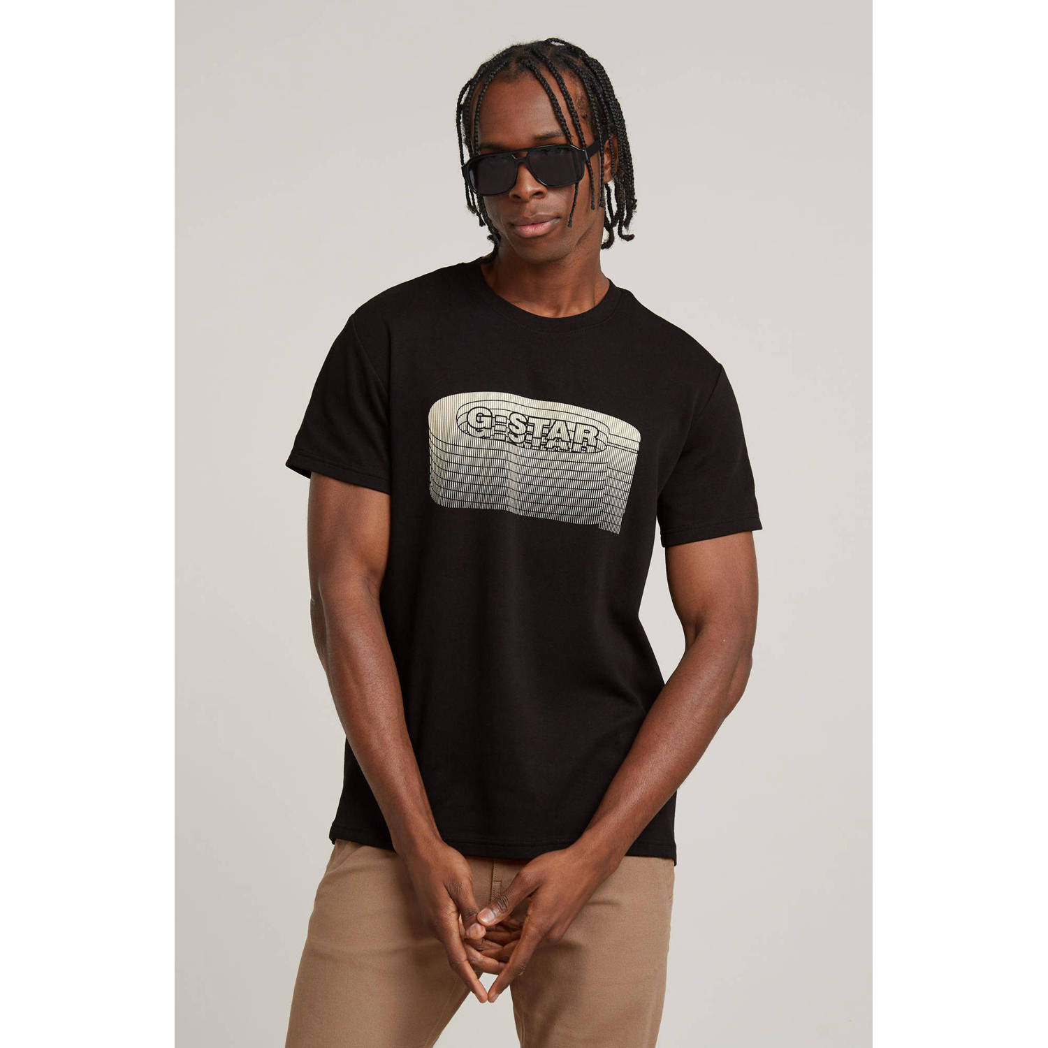 G-STAR T-shirt met printopdruk zwart