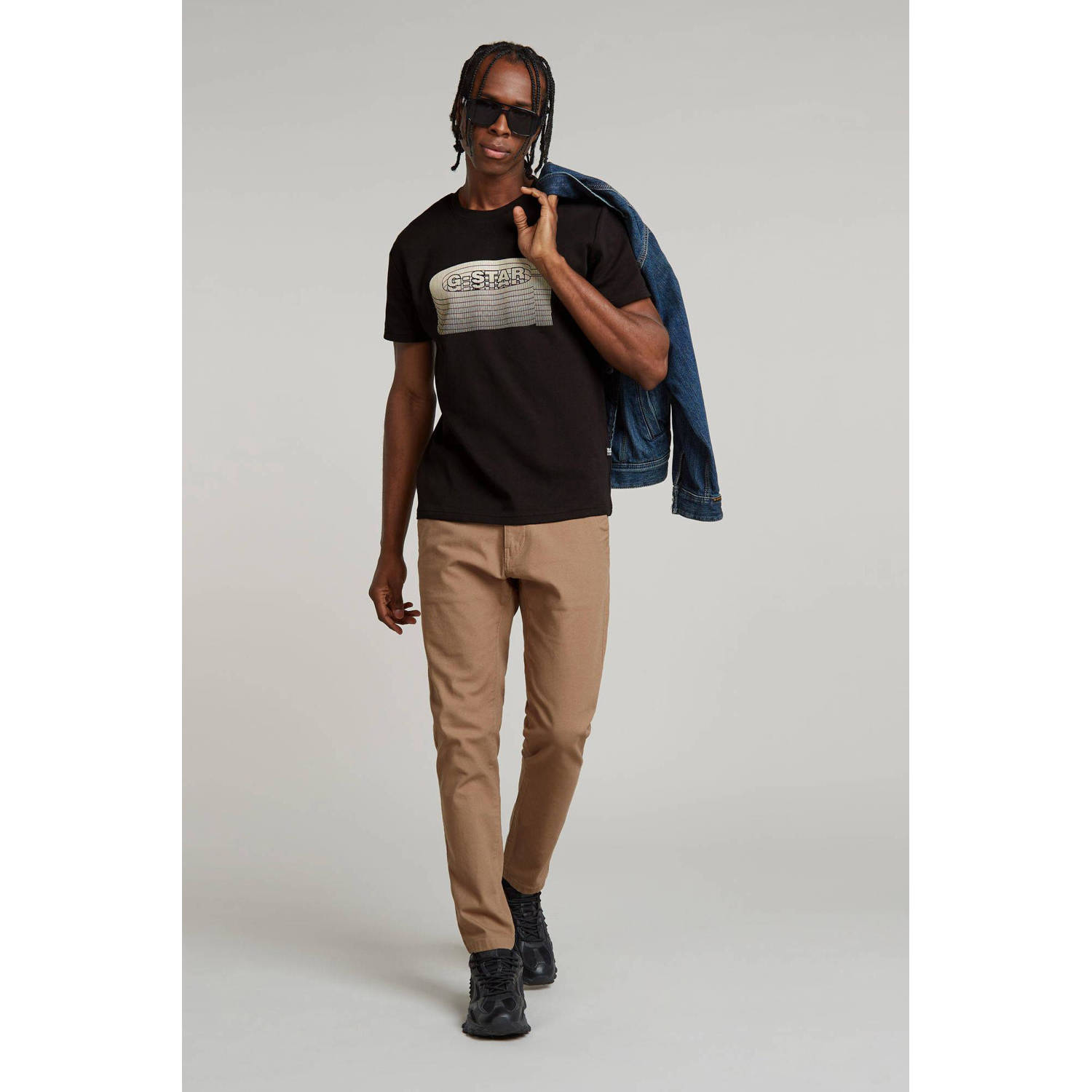 G-STAR T-shirt met printopdruk zwart