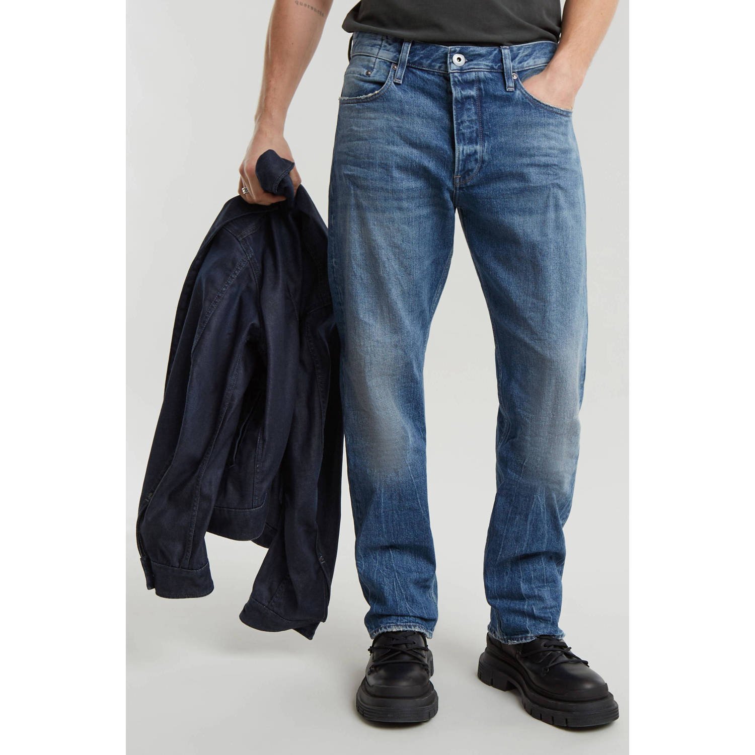 G-Star RAW Dakota Regular Straight Jeans Midden blauw Heren