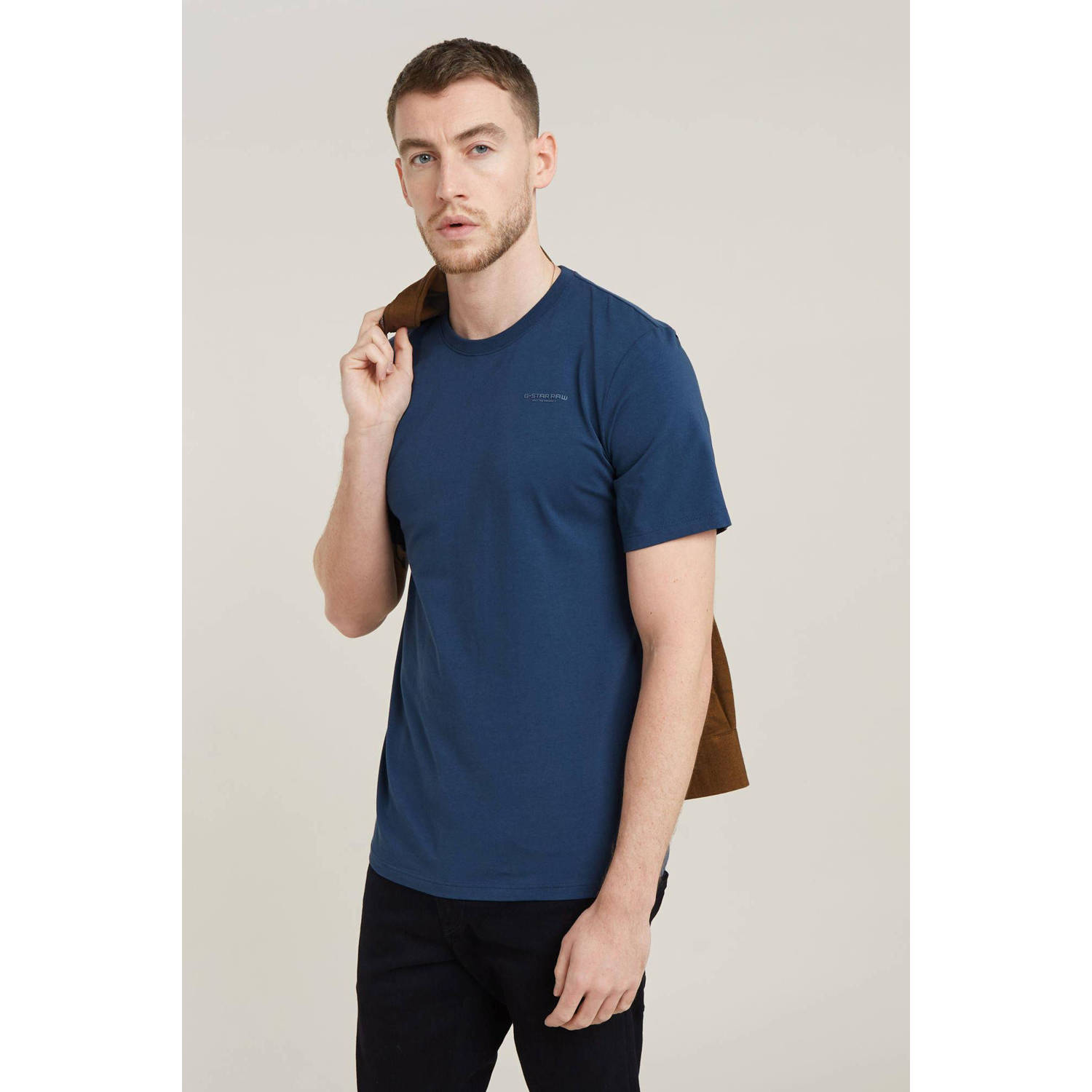 G-STAR RAW Heren Polo's & T-shirts Slim Base R T S s Donkerblauw