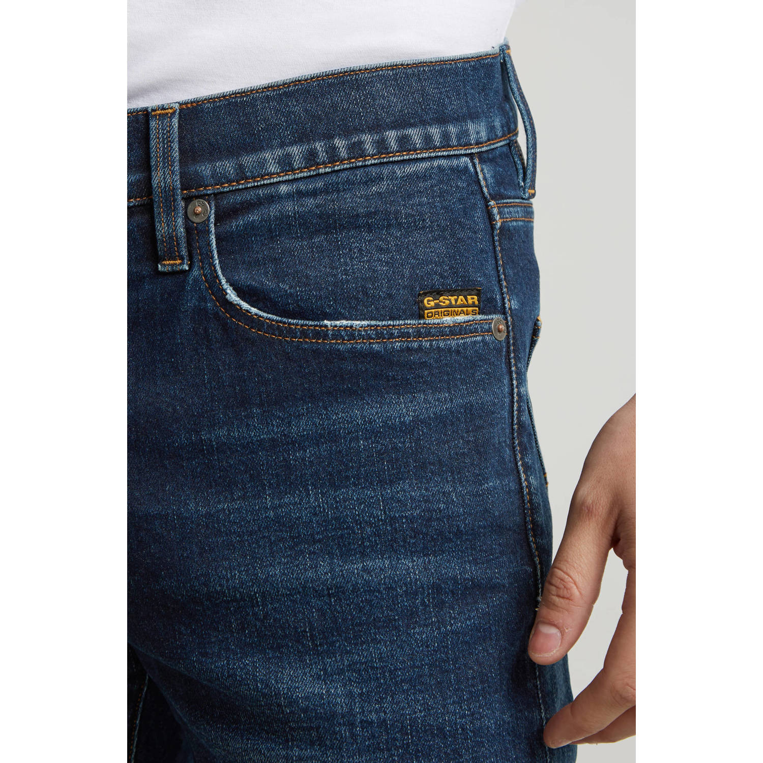 G-STAR 3301 slim fit jeans worn in dusk blue