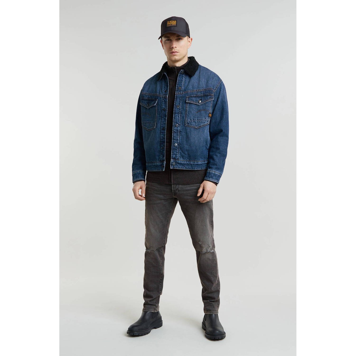 G-STAR gemêleerd vest grijs