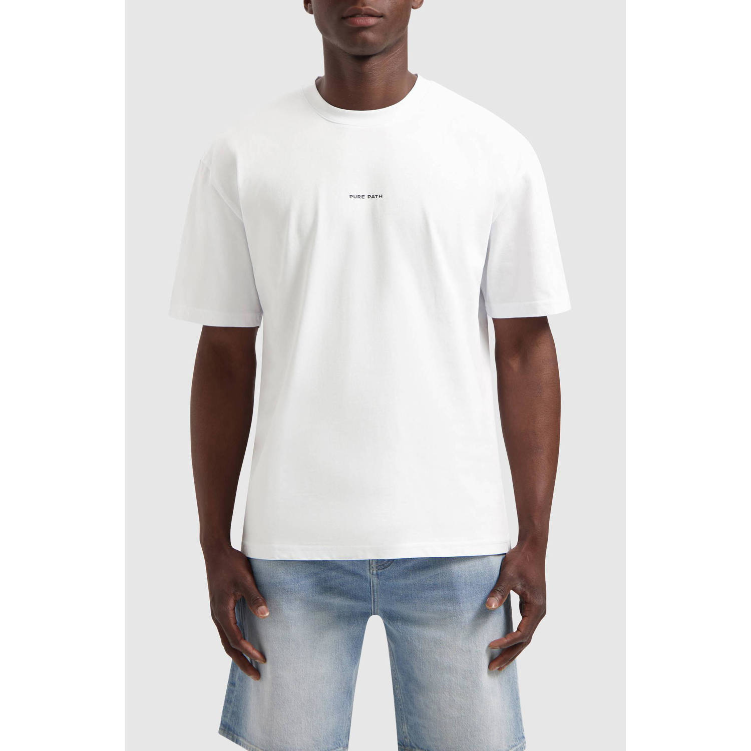PURE PATH Heren Polo's & T-shirts Essential Logo T-shirt Wit
