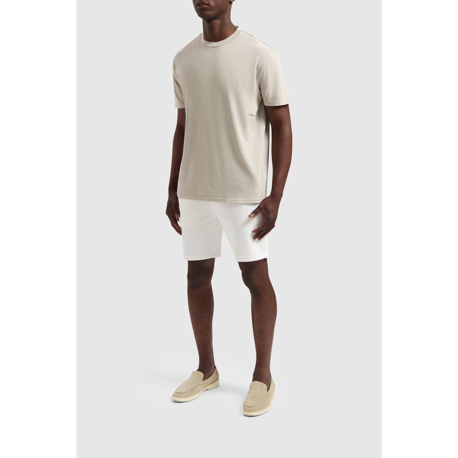 Pure Path T-shirt met logo sand