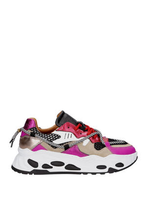 Saturnus  chunky leren sneakers roze