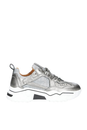 Pluto  chunky leren sneakers grijs