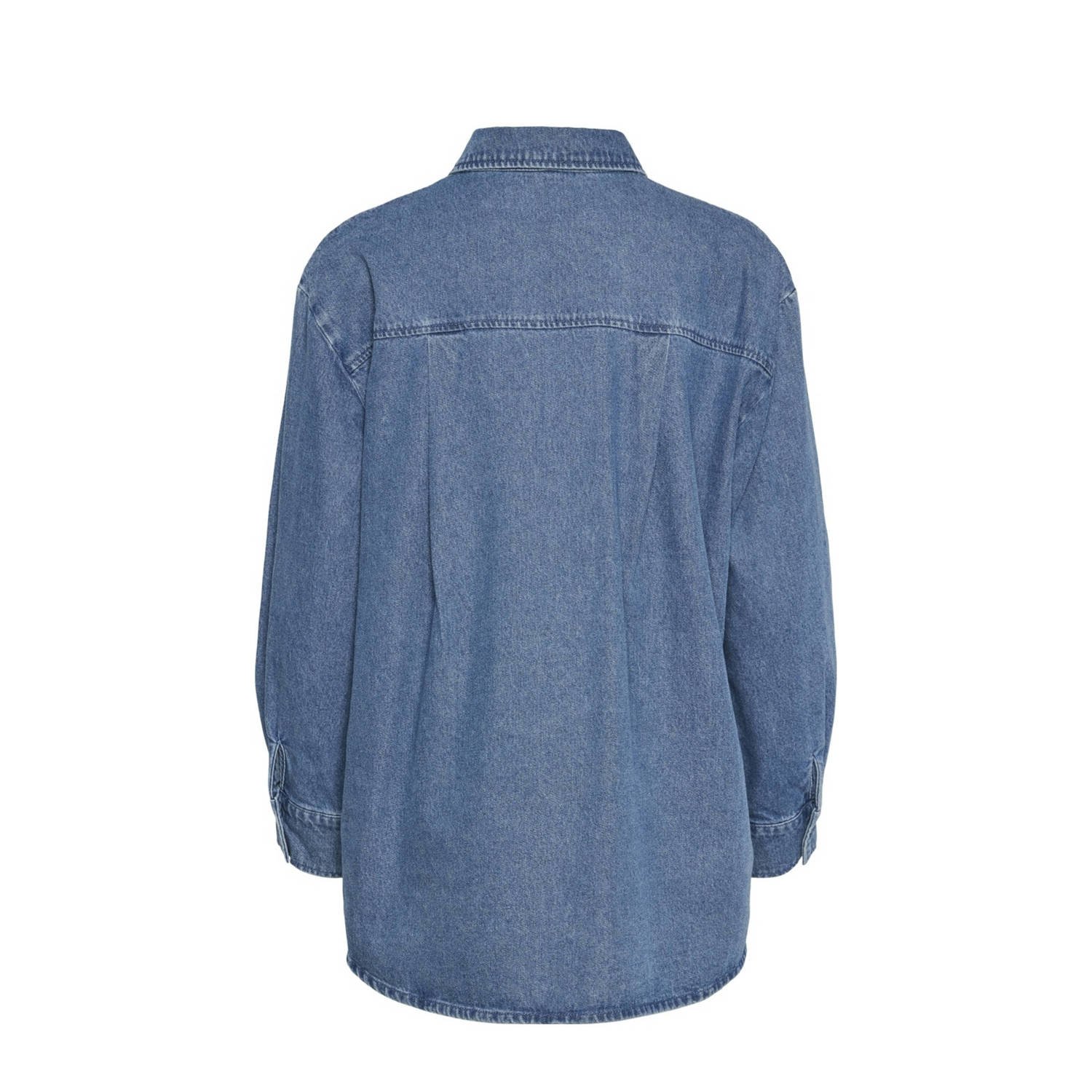 PIECES blouse PCMAISIE medium blue denim