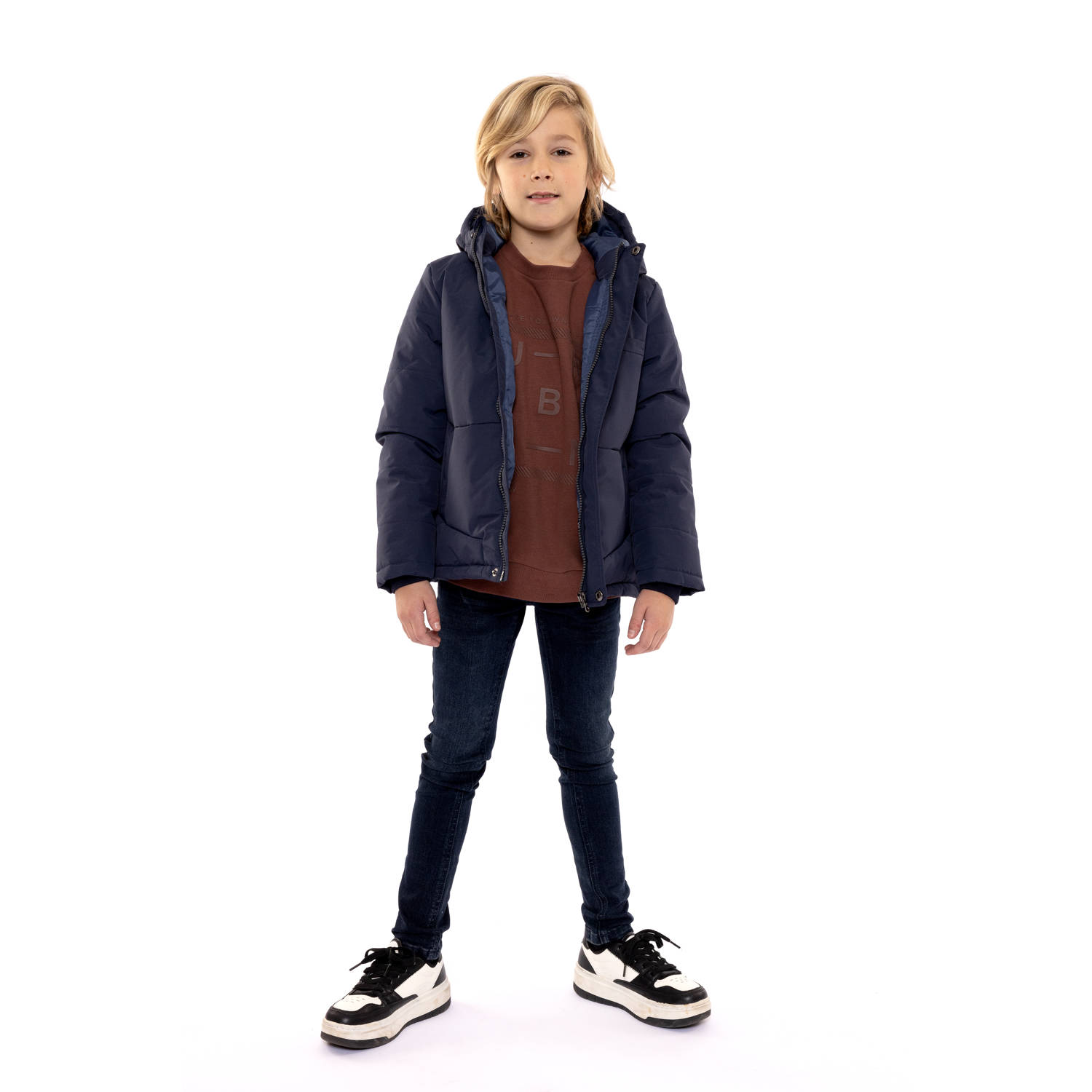 No Way Monday winterjas donkerblauw