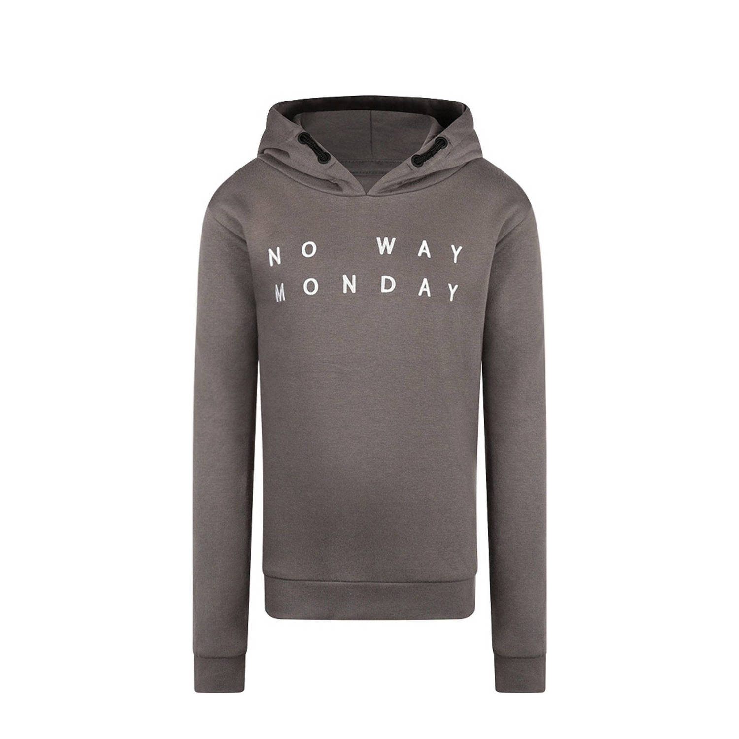 No Way Monday hoodie met logo grijs