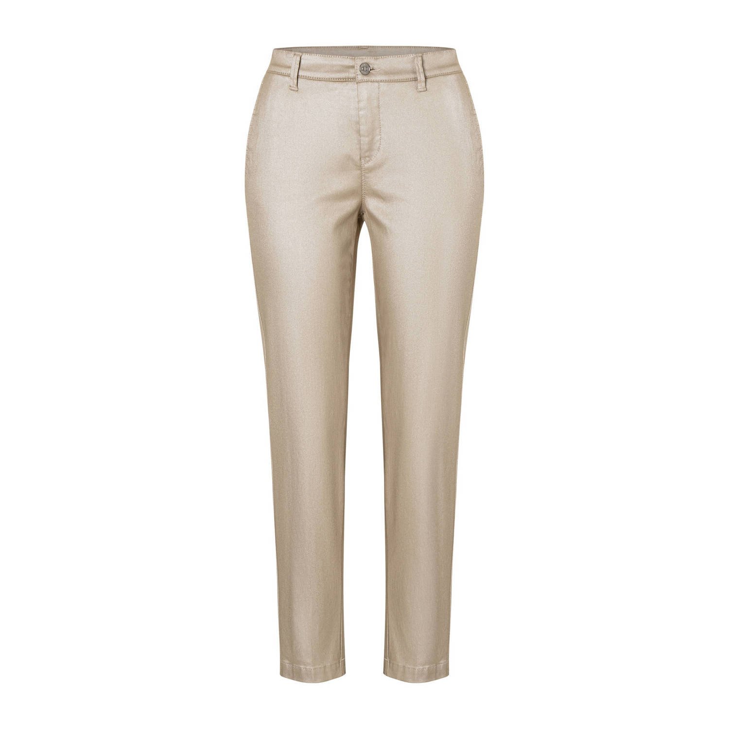 MAC coated tapered fit broek Chino taupe